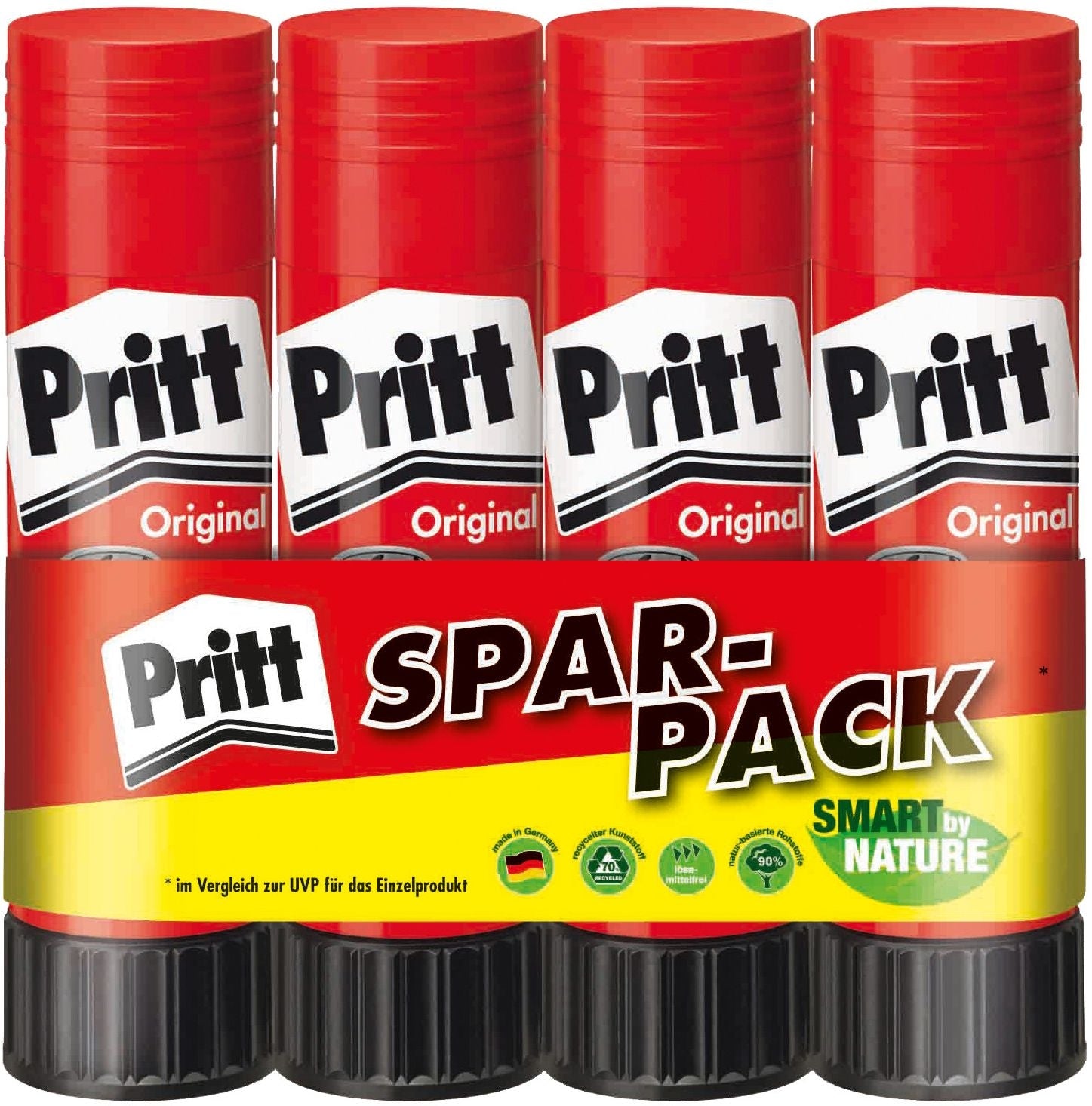 Pritt Permanent Klebestift – 4 × 22 g, für Papier, Karton, Fotos