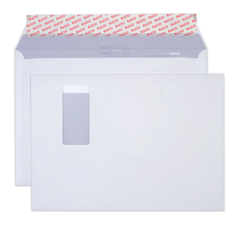 Elco Couvert C4, Fenster links, hochweiss, laserkompatible Fensterfolie, mit Innendruck – 250 Stk.