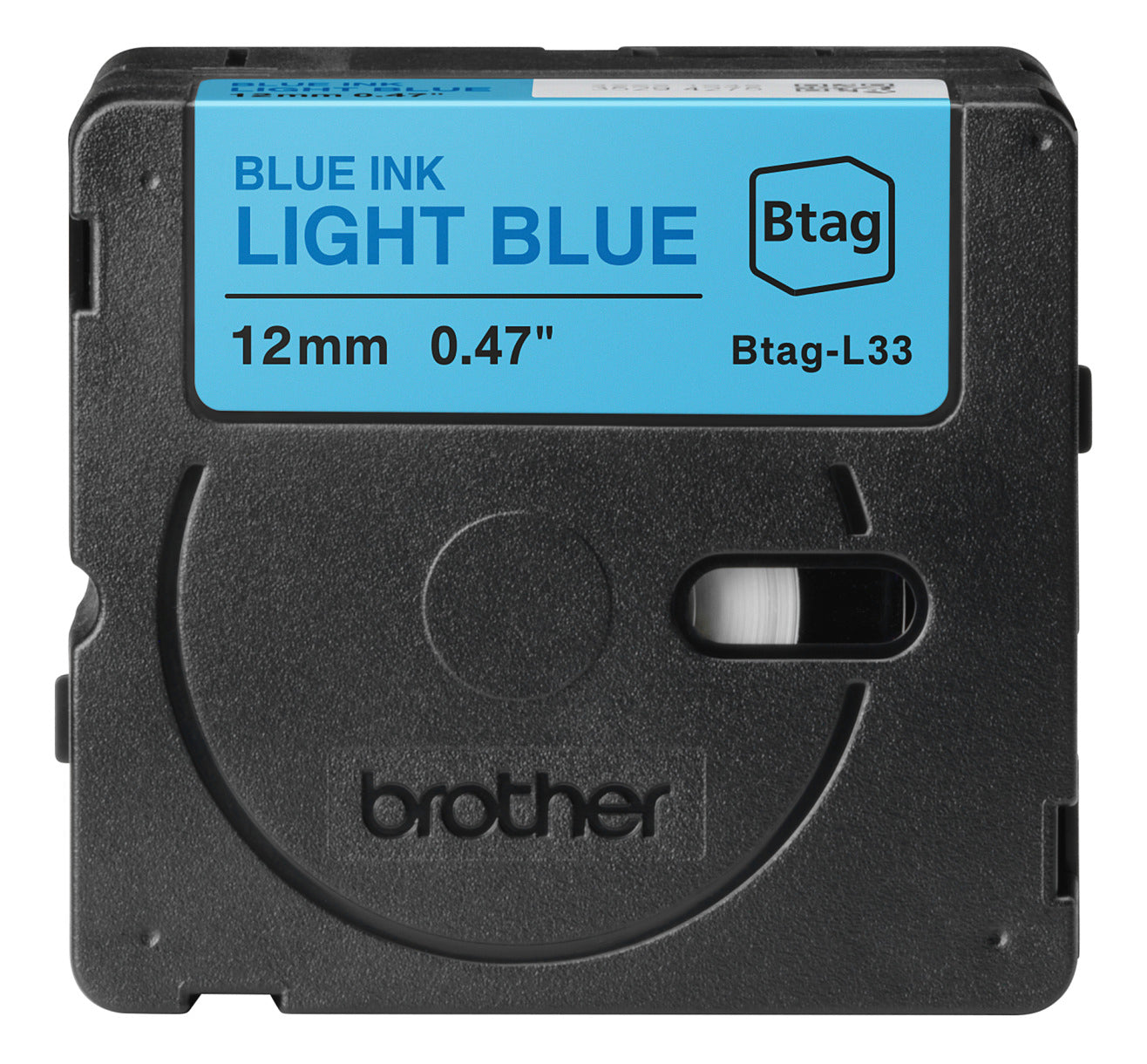 Ptouch Brother BTAG-L33 Schriftband – Blau/Hellblau – 12 mm × 4 m, nicht laminiert – für Brother PT-N10/N20/N25BT
