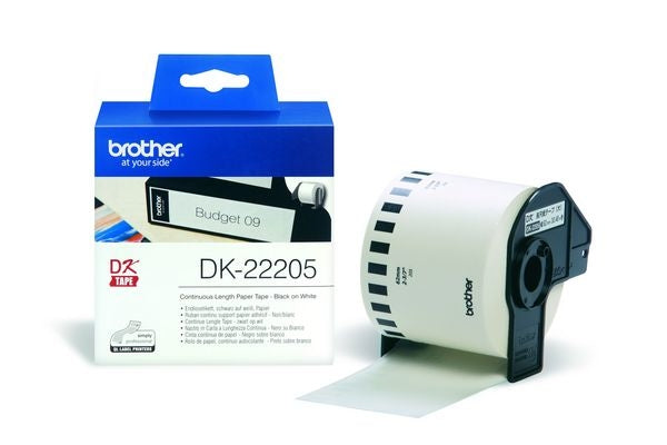 Ptouch Brother DK-22205 – Endlos-Etiketten 62 × 30,48 m – Papier – Thermodirekt – für Brother QL-500/550