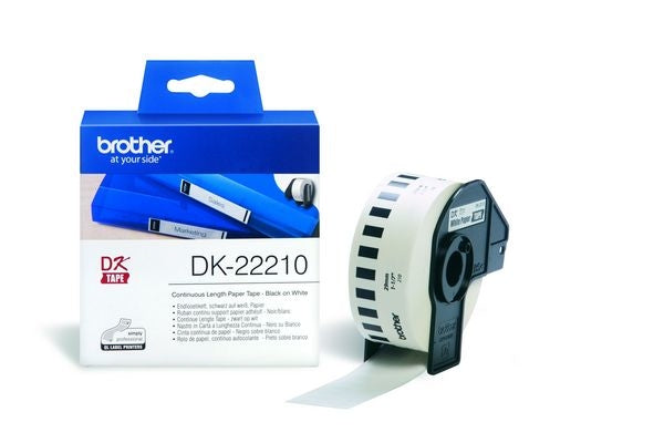 Ptouch Brother DK-22210 – Endlos-Etiketten 29 × 30,48 m – Papier – Thermodirekt – für Brother QL-500/550