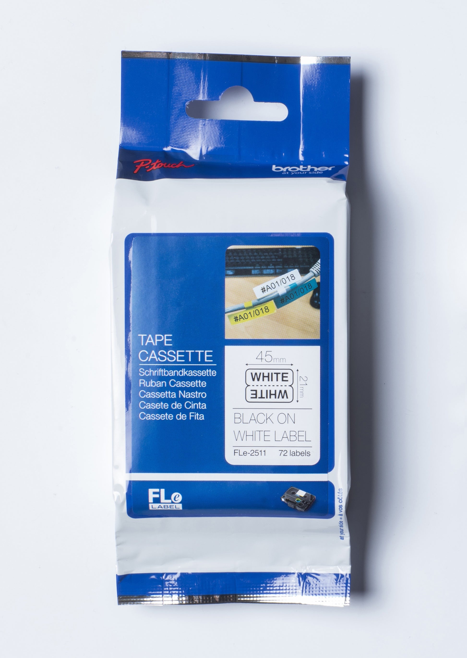 Ptouch FLE-2511 – Etiketten (Rolle) 21 × 45 mm – weiss – für PTP900W