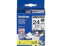 Ptouch Brother HGE-251 Schriftband – Schwarz auf Weiss – 24 mm × 8 m – für Brother P-touch – 5er-Pack