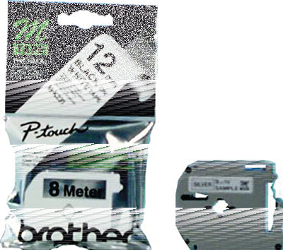Ptouch M-K231BZ Schriftband – schwarz auf weiss – 12 mm × 8 m, nicht laminiert – für Brother P-touch