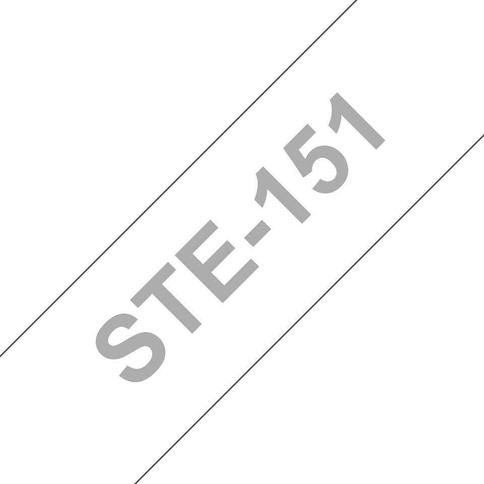 Ptouch Brother STe-151 Schablonenband – weiss auf transparent – 24 mm – nicht klebend – für Brother P-touch