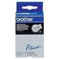 Ptouch Brother TC-101 Schriftband – Schwarz auf Transparent – 21 mm × 7,7 m, laminiert – für Brother P-touch