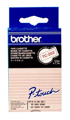 Ptouch Brother TC-202 Schriftband – Rot auf Weiss – 13 mm × 7,7 m, laminiert – für Brother P-touch