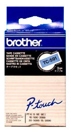 Ptouch Brother TC-591 Schriftband – Schwarz auf Blau – 17 mm × 7,7 m, laminiert – für Brother P-touch