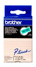 Ptouch Brother TC-701 Schriftband – Schwarz auf Grün – 12 mm × 7,7 m, laminiert – für Brother P-touch