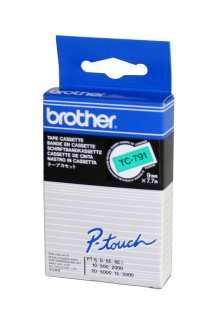 Ptouch Brother TC-791 Schriftband – Schwarz auf Grün – 9 mm × 7,7 m, laminiert – für Brother P-touch