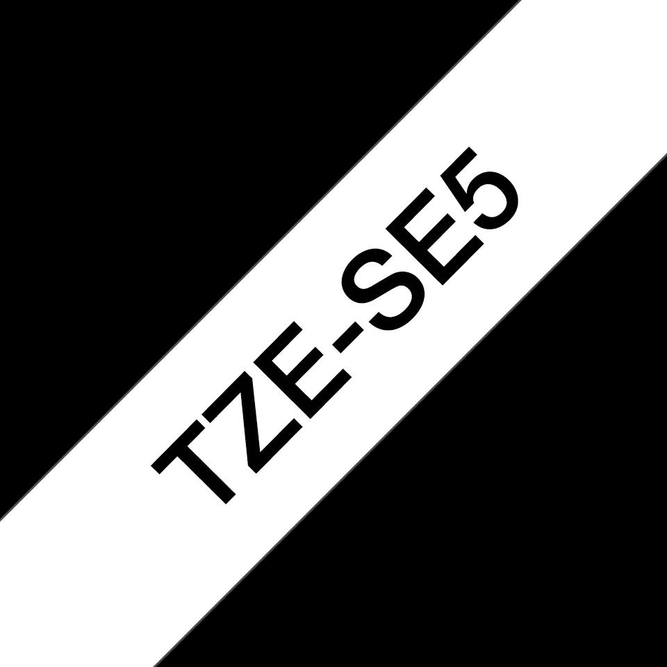 Ptouch Brother TZe-SE5 Sicherheits-Schriftband – Schwarz auf Weiss – 24 mm, laminiert – für Brother P-touch