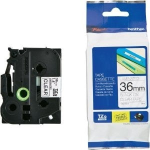 Ptouch Brother TZe-161 Schriftband – Schwarz auf Transparent – 36 mm × 8 m, laminiert – für Brother P-touch