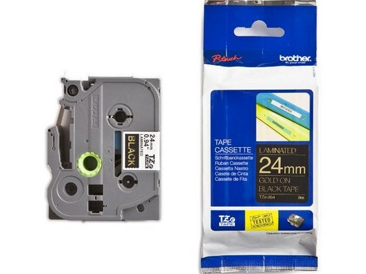 Ptouch Brother TZe-354 Schriftband – gold auf schwarz – 24 mm × 8 m, laminiert – für Brother P-touch