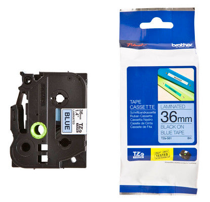 Ptouch Brother TZe-561 Schriftband – Schwarz auf Blau – 36 mm × 8 m, laminiert – für Brother P-touch