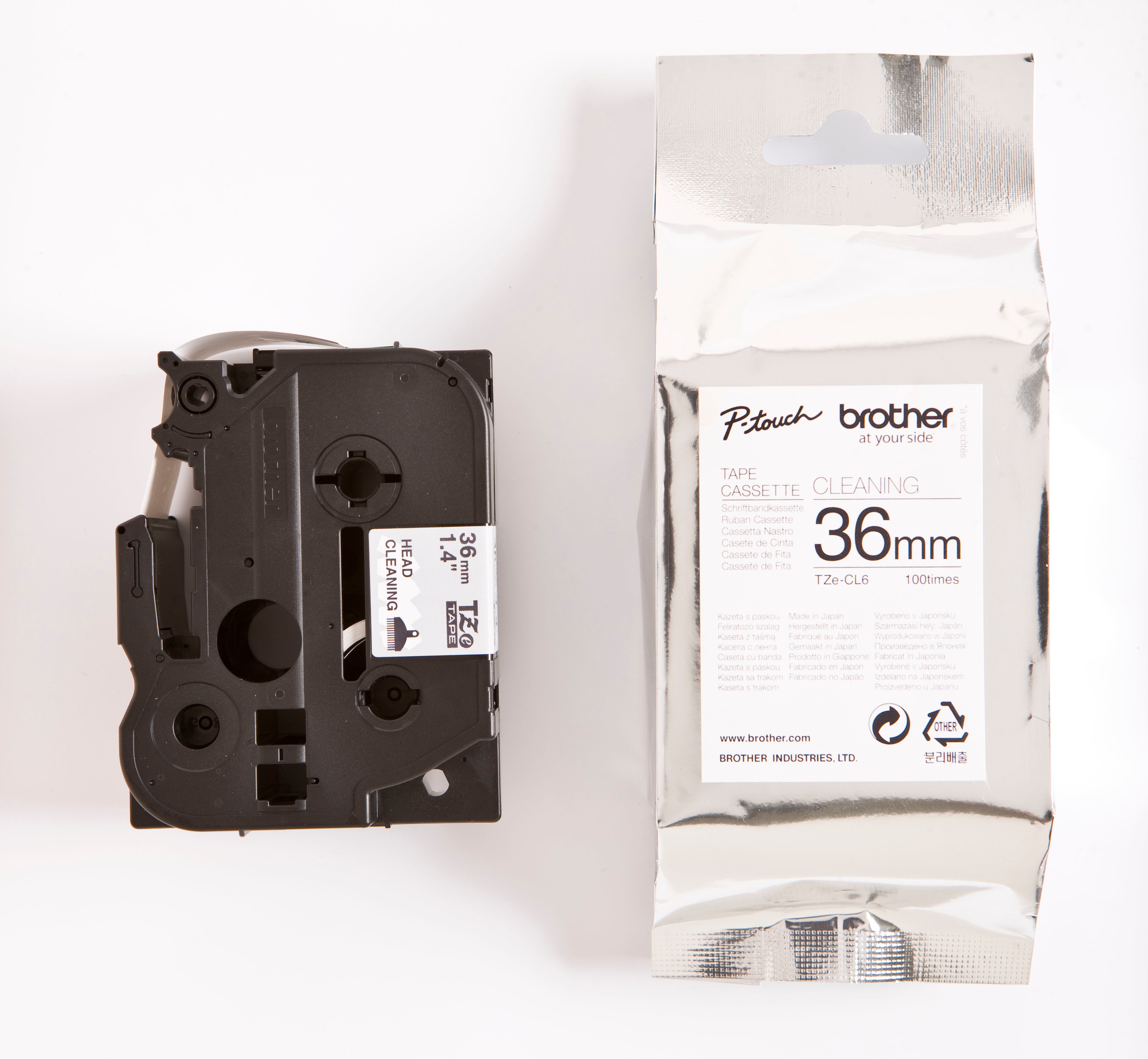 Ptouch Brother Wartungspatrone 36 mm, 2,5 m, 100 Reinigungsdurchläufe – für PT-550, PT-9200PC, PT-9400, TZe-CL6