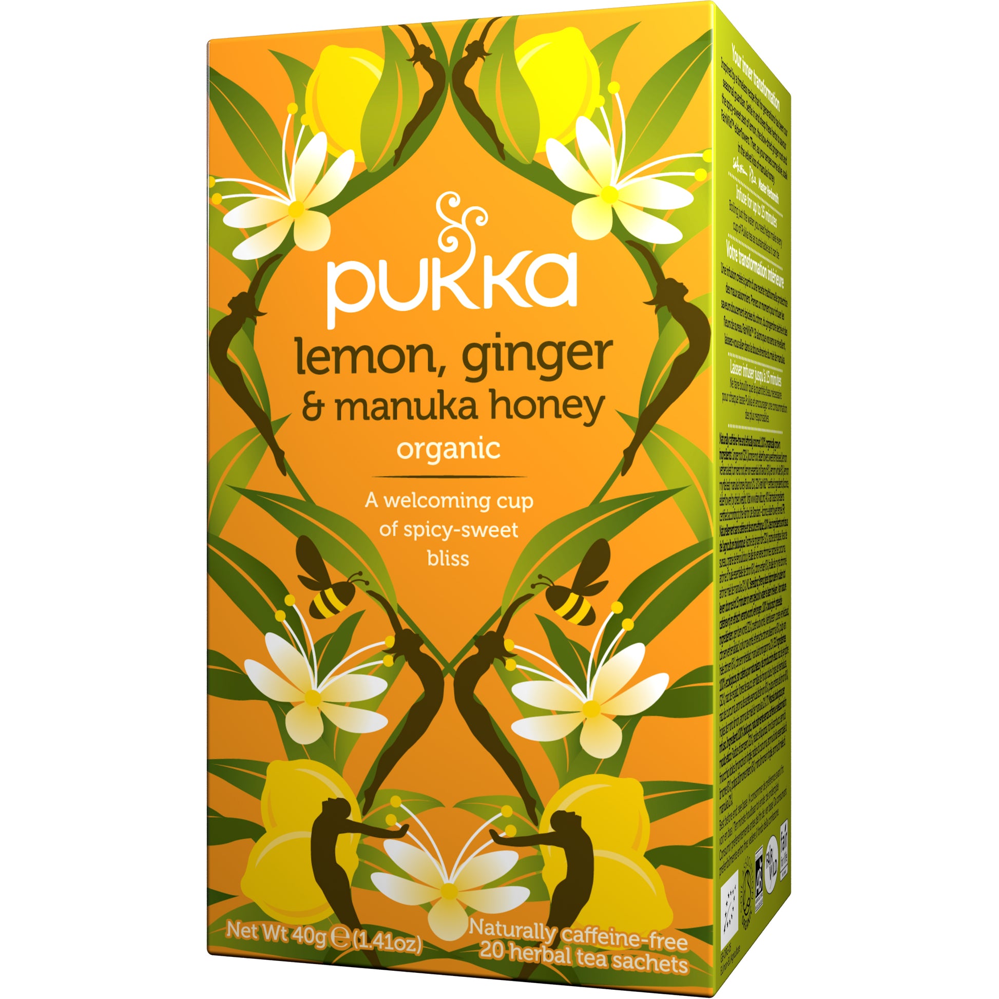 Pukka Kräutertee Zitrone, Ingwer & Manuka-Honig – Teebeutel 20 Beutel – Bio