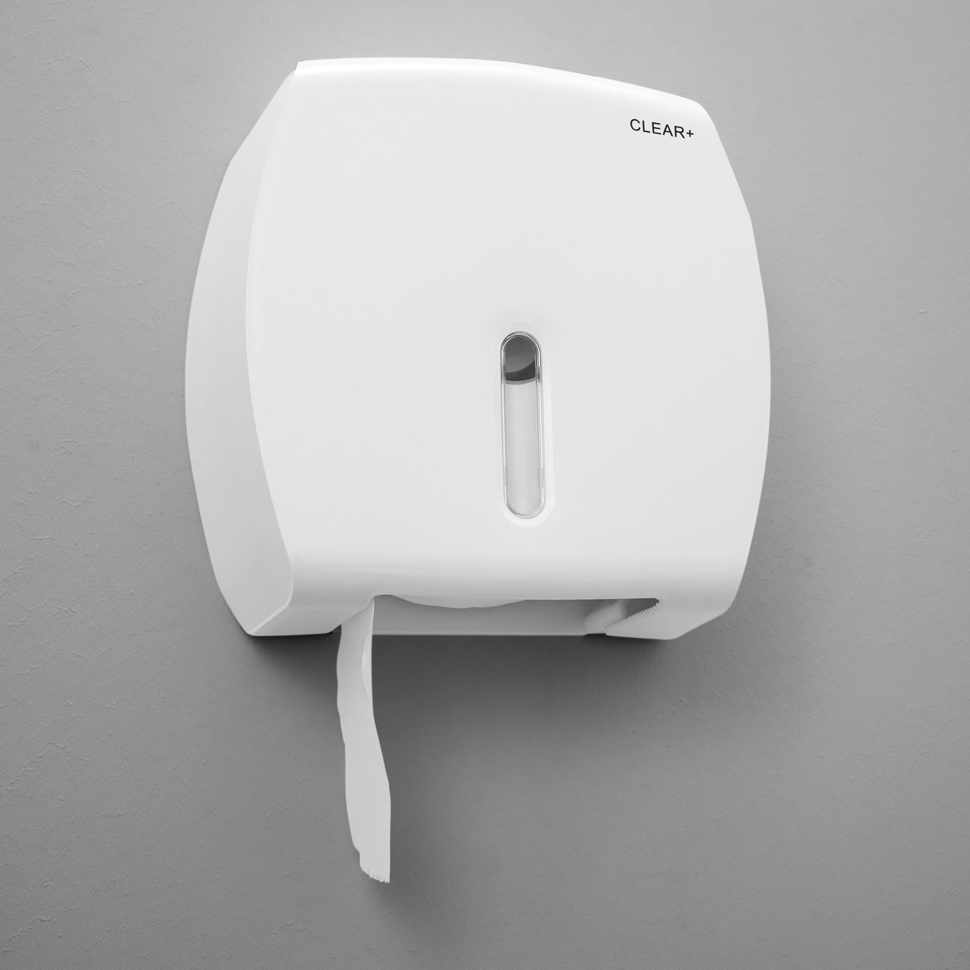 Clear+ Toilettenpapierspender für Jumbo-Toilettenpapierrollen – Kunststoff (PP/ABS), abschliessbar