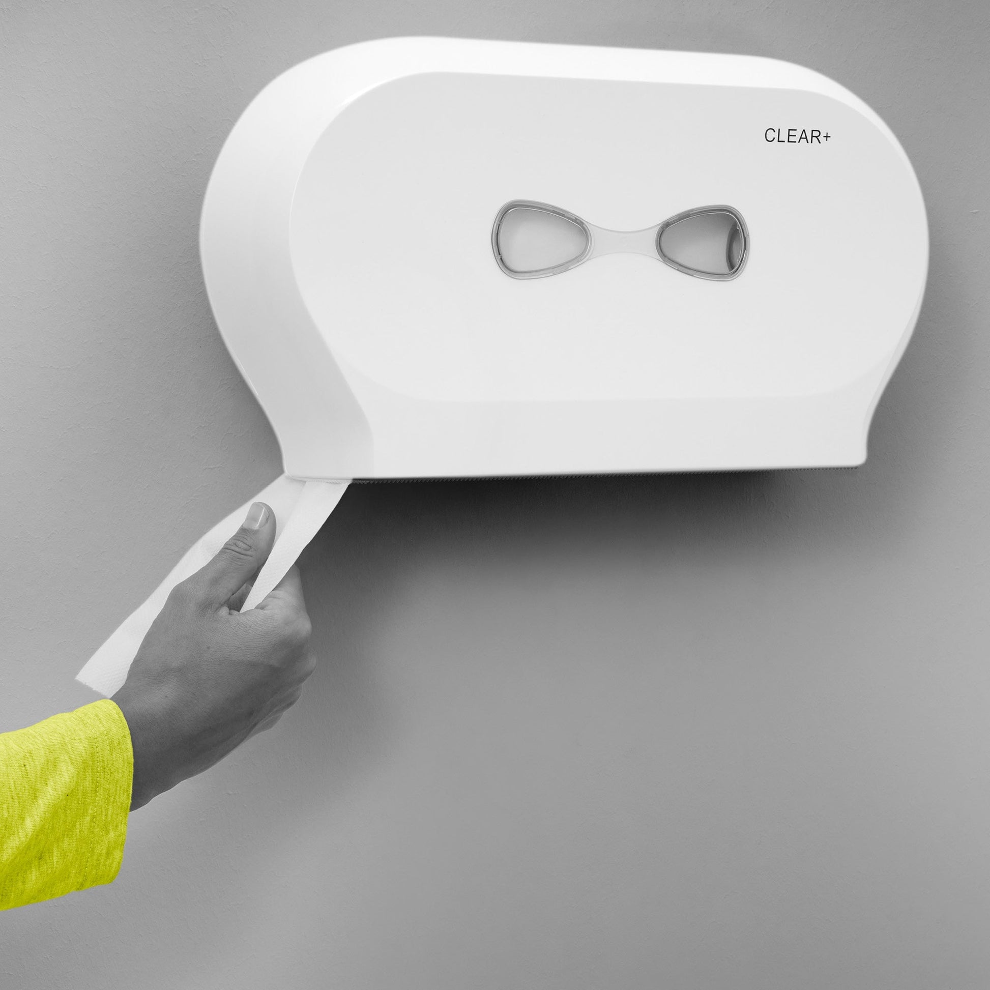 Clear+ Toilettenpapier Mini Jumbo – 2-lagig, Zellstoff, Rollenlänge 175 m – 12 Rollen