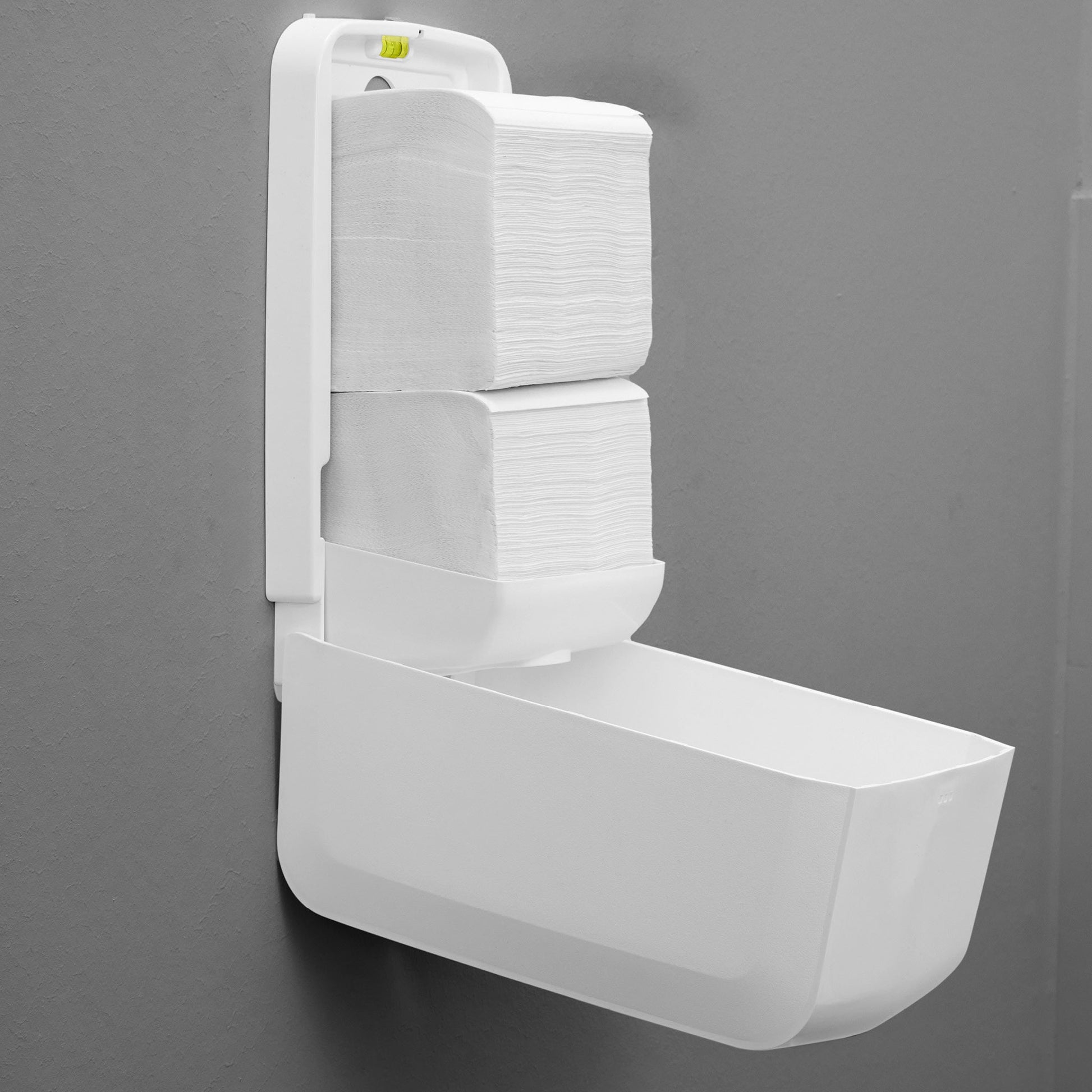 Clear+ Toilettenpapierspender für gefaltetes Toilettenpapier (V-/M-Faltung) – PP/ABS, abschliessbar
