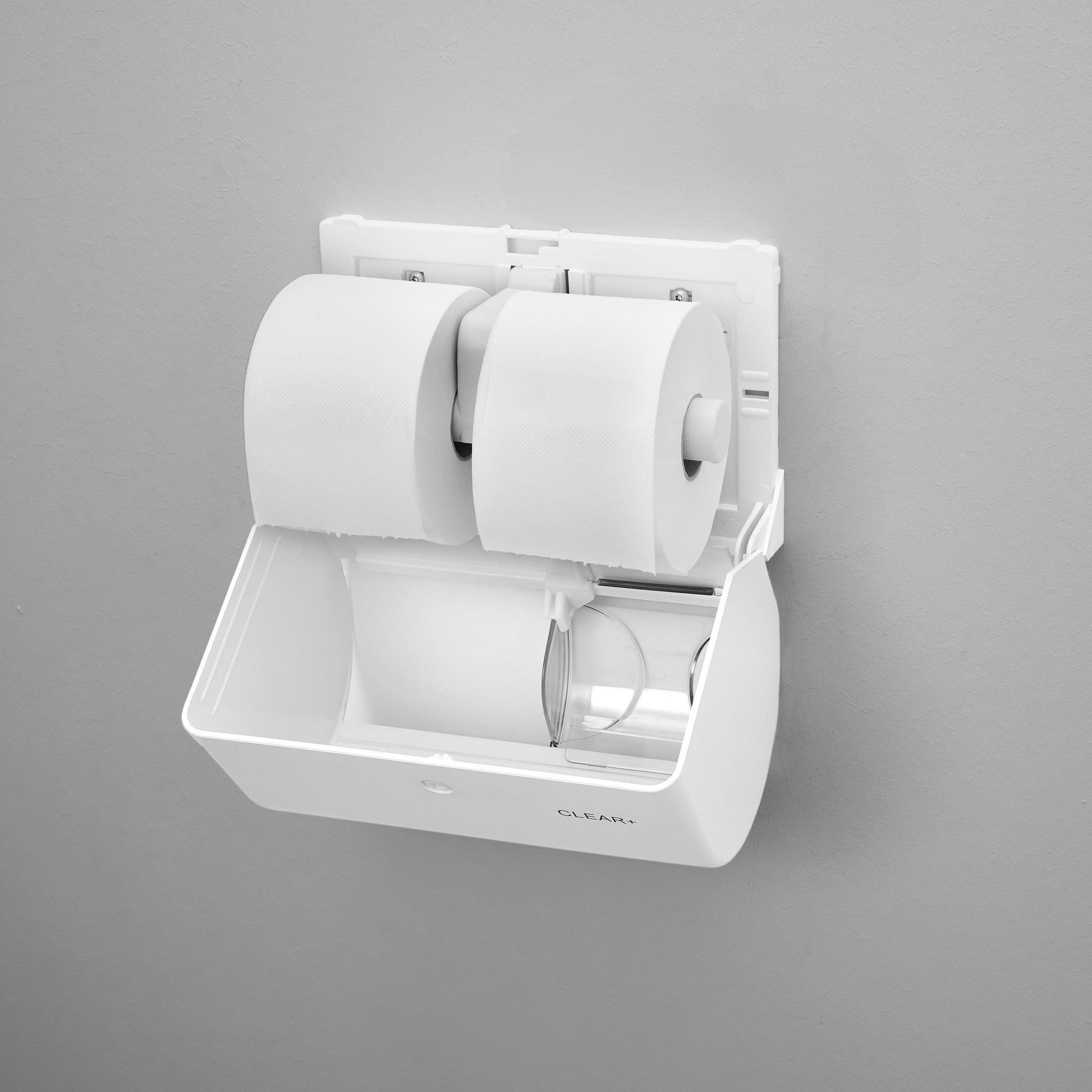 Clear+ Toilettenpapier Kompakt-Rollen – 2-lagig, Zellstoff, Rollenlänge 100 m – 24 Rollen