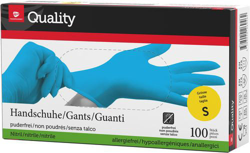 Quality Einweghandschuhe Nitril – S, 100 Stück – Blau