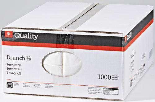 Quality Servietten Brunch – weiss – 34 × 45,5 cm – 1'000 Stück