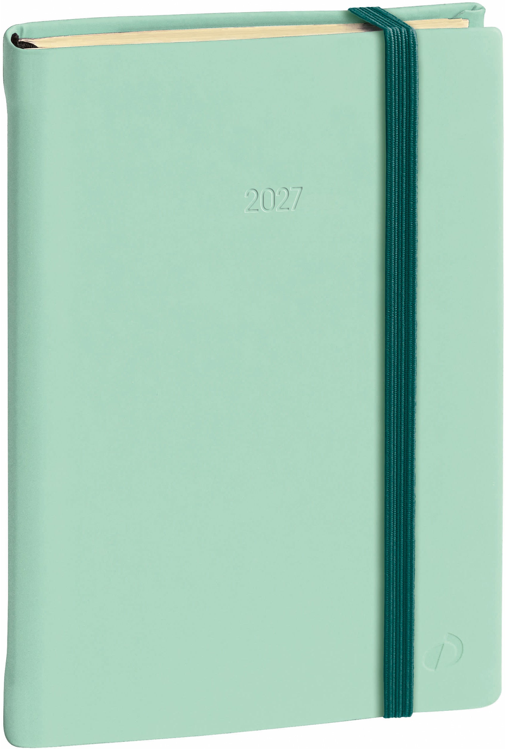 Quo-vadis Quo Vadis Silk Aff. Prestige – Wochenagenda 2027, 1 Woche/2 Seiten, 10 × 15 cm, Gummiband, Grün