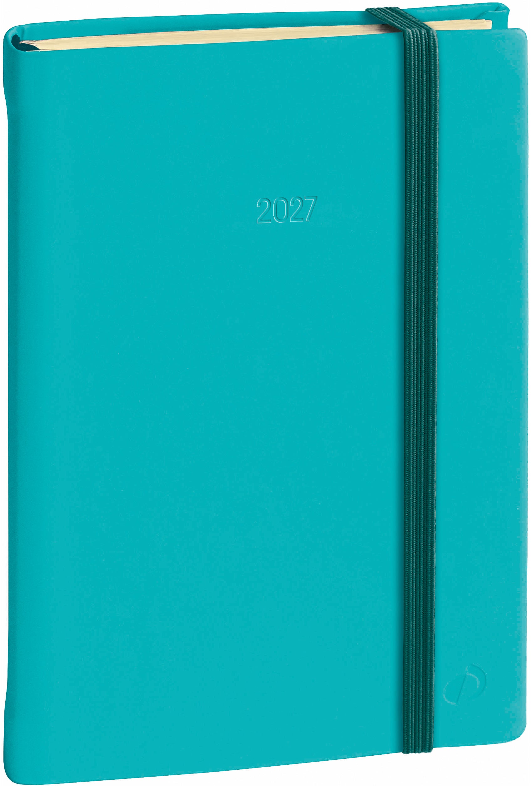 Quo-vadis Quo Vadis Prest. Silk – Wochenagenda 2027, 1 Woche/2 Seiten, 16,2 × 24,7 cm, türkis
