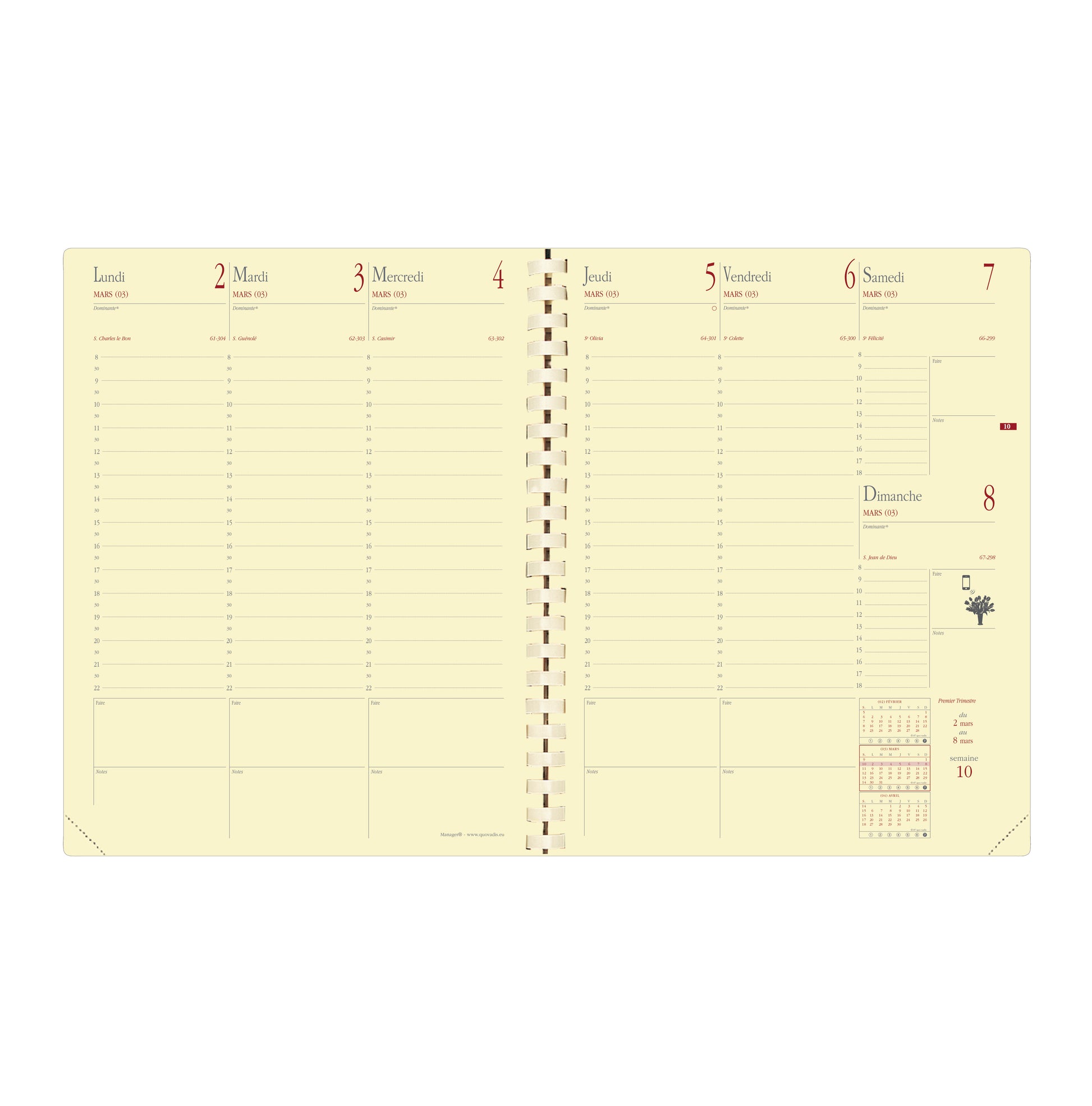 Quo Vadis Manager – Kalendereinlage 2027, 1 Woche/2 Seiten, 21 × 27 cm, für Manager