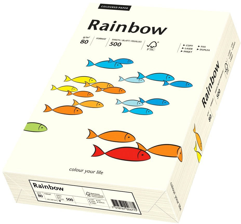 Rainbow Kopierpapier Naturweiss – A3, 80 g/m², für Laser-/Inkjetdrucker & Kopierer