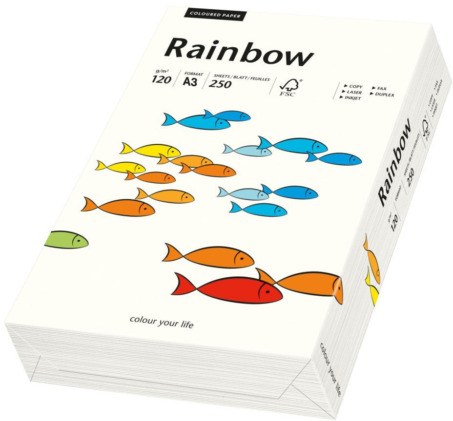 Rainbow Kopierpapier Naturweiss – A3, 120 g/m², 250 Blatt