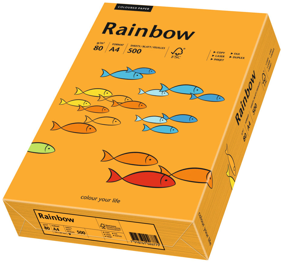 Papyrus Rainbow Farbiges Kopierpapier matt orange – A4, 80 g/m², 500 Blatt