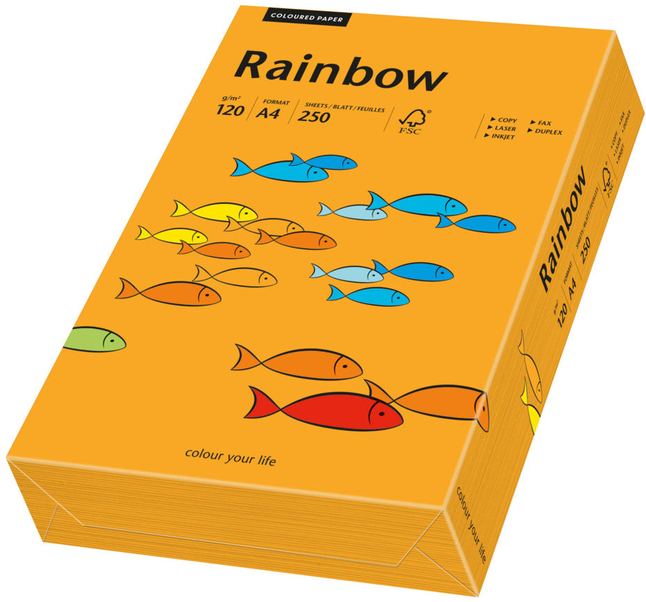 Rainbow Farbiges Kopierpapier Orange – A4, 120 g/m², 250 Blatt