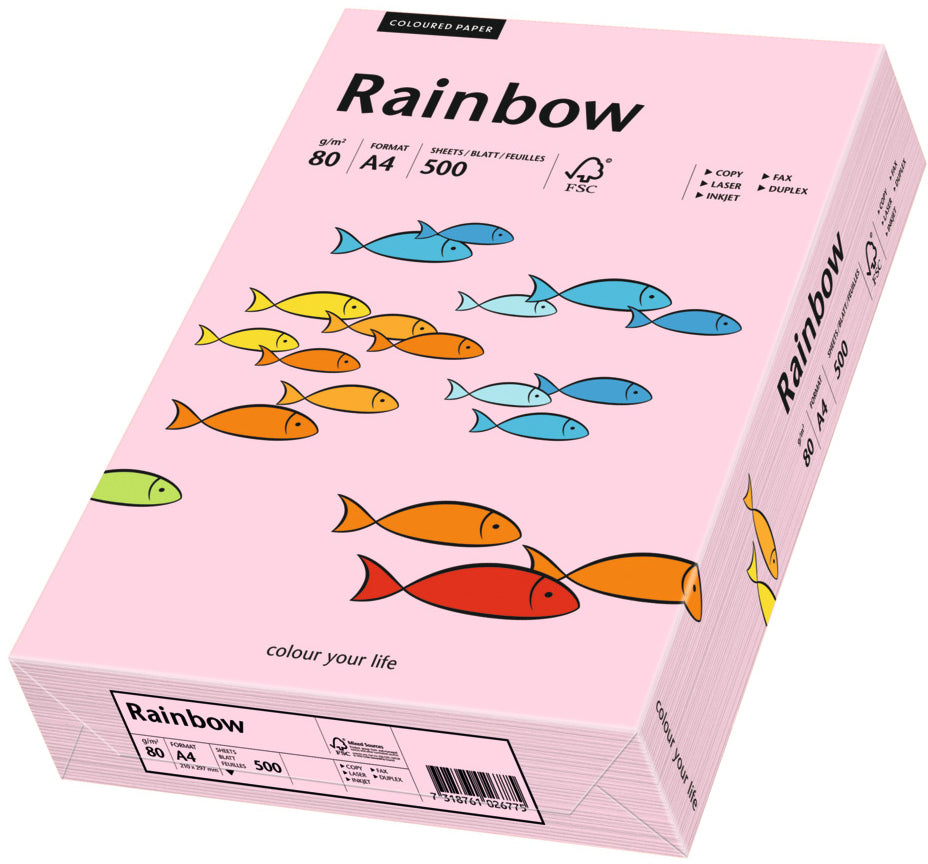 Papyrus Rainbow Farbiges Kopierpapier matt hellrosa – A4, 80 g/m², 500 Blatt