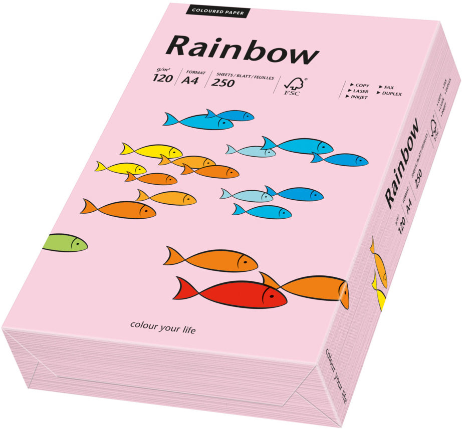 Rainbow Farbiges Kopierpapier Hellrosa – A4, 120 g/m², 250 Blatt