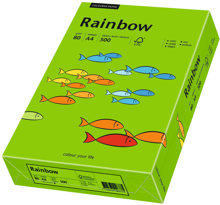 Papyrus Rainbow Farbiges Kopierpapier matt grün – A4, 80 g/m², 500 Blatt