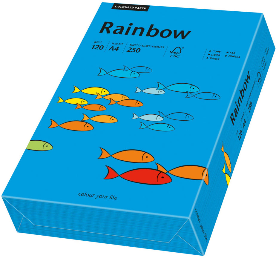 Rainbow Farbiges Kopierpapier Intensivblau – A4, 120 g/m²