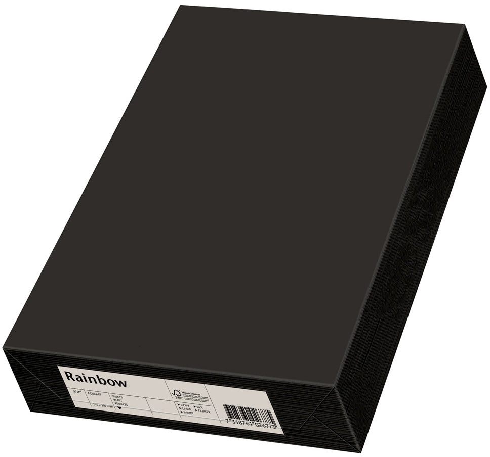Rainbow Farbiges Kopierpapier Schwarz – A3, 80 g/m², 500 Blatt