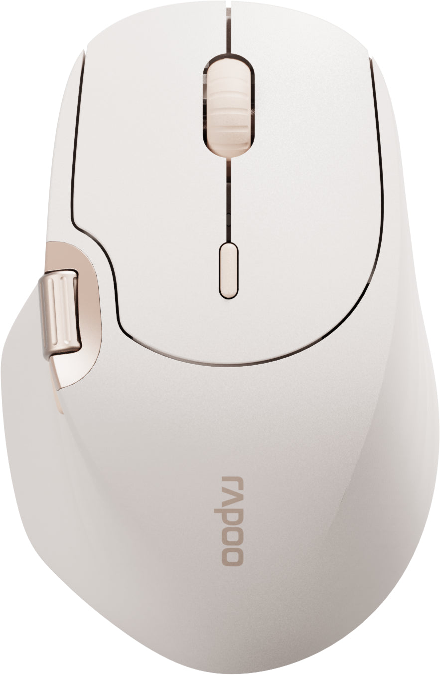 Rapoo MT560 – Maus – Kabellos (Bluetooth/2,4 GHz), 4000 DPI, Creme