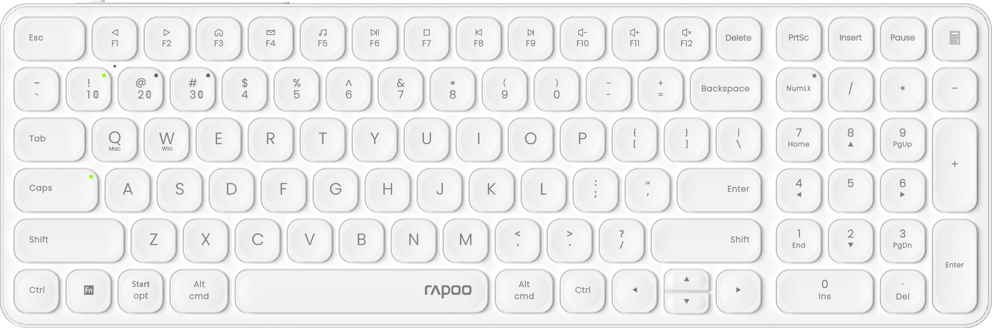 Rapoo E9710 Ultraslim – Tastatur – Bluetooth & 2,4 GHz – Weiss