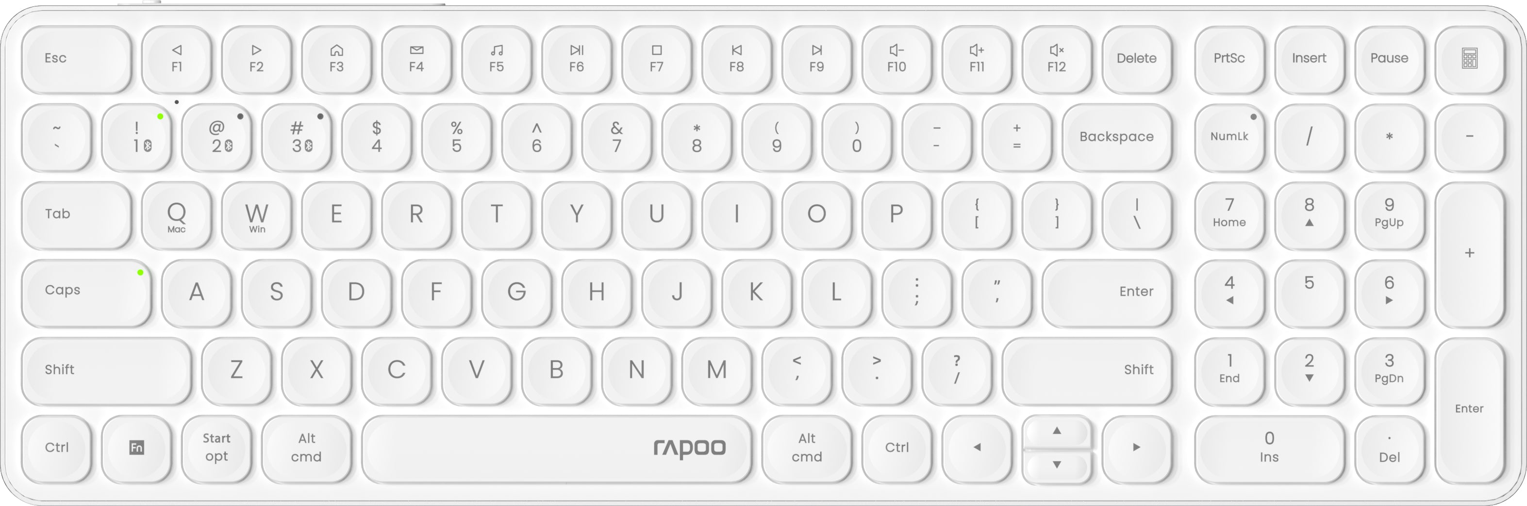Rapoo E9710 Ultraslim – Tastatur – Bluetooth & 2,4 GHz – Weiss