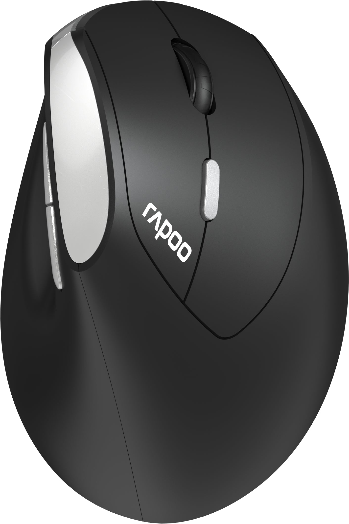 Rapoo EV250 – Vertikale Maus – Kabellos (2,4 GHz), rechts, Schwarz/Silber