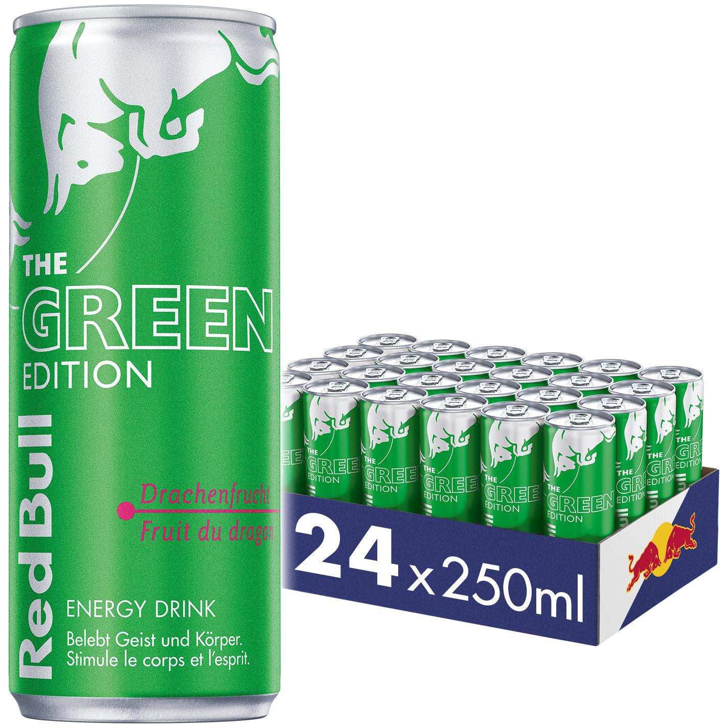Red Bull Energy Drink Green Edition, Drachenfrucht, koffeinhaltig – 2,5 dl