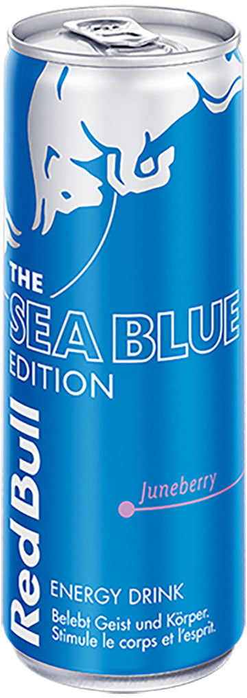 Red Bull Energy Drink SeaBlue Edition, Felsenbirne, koffeinhaltig – 2,5 dl
