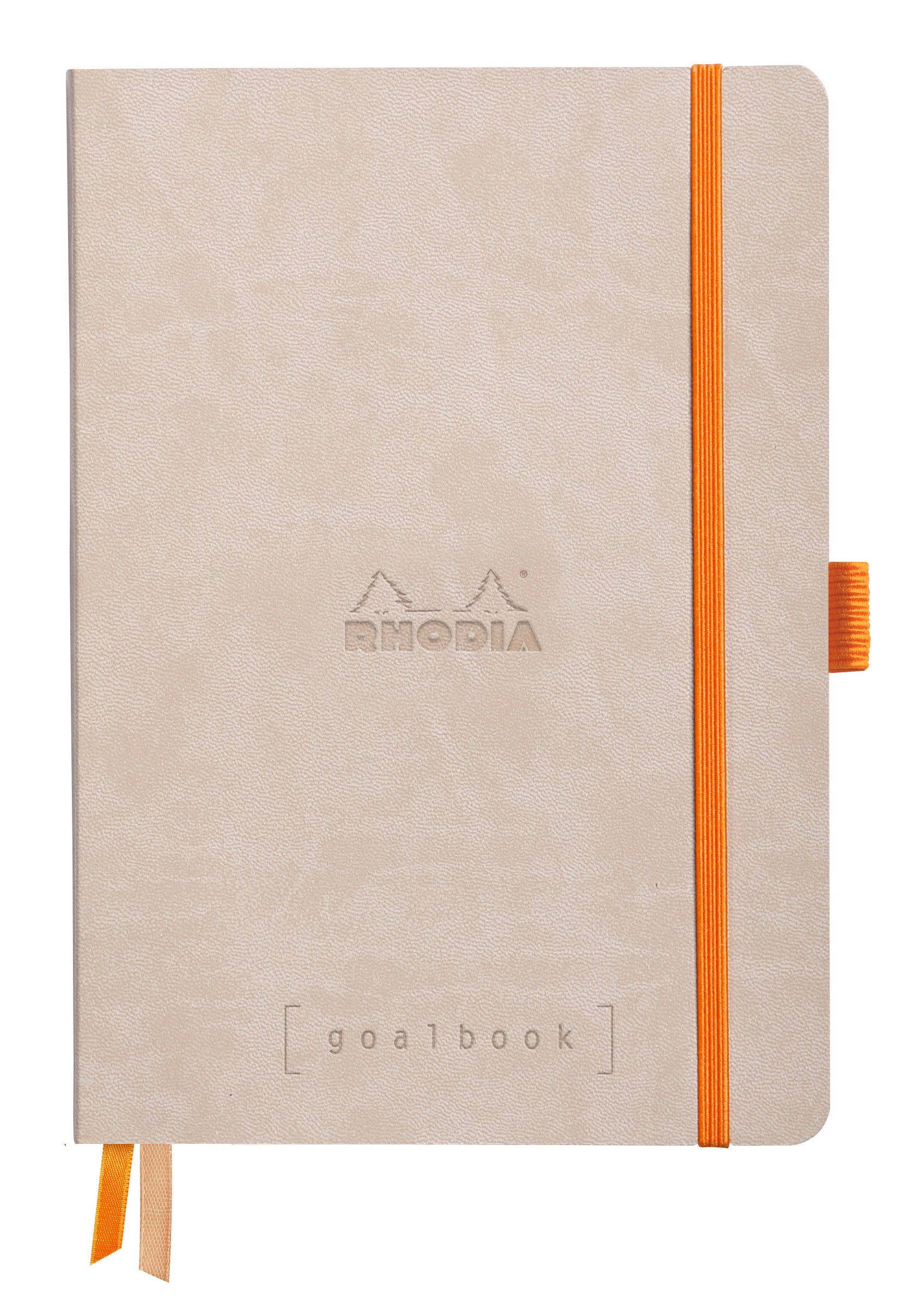 Rhodia Notizbuch – A5+ – punktiert – 124 Seiten – Softcover, Gummiband, 2 Lesezeichenbänder – beige