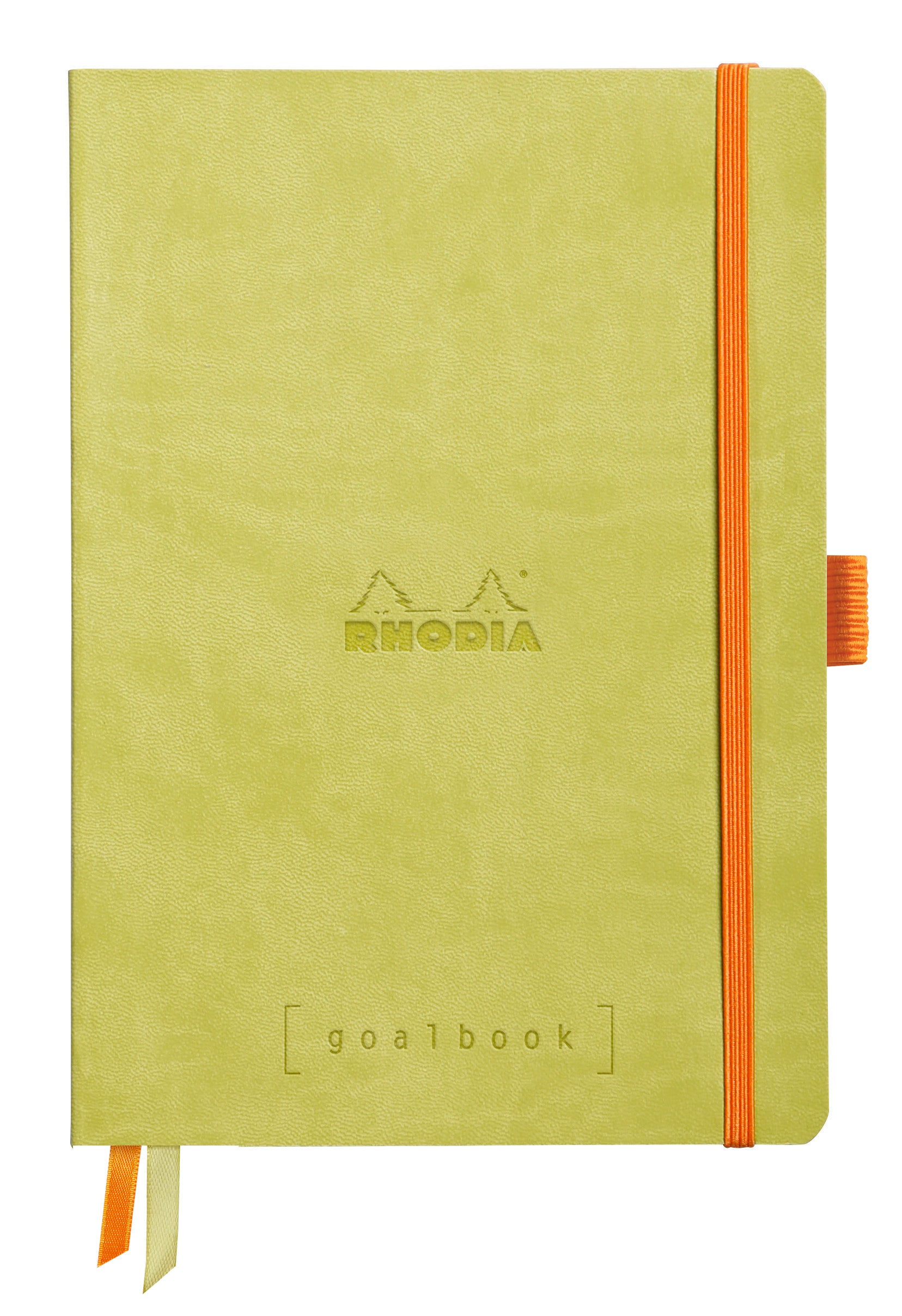 Rhodia Goalbook Bullet Journal – 155 × 215 mm – punktiert – Softcover, Gummiband, Bleistifthalter – anisgrün