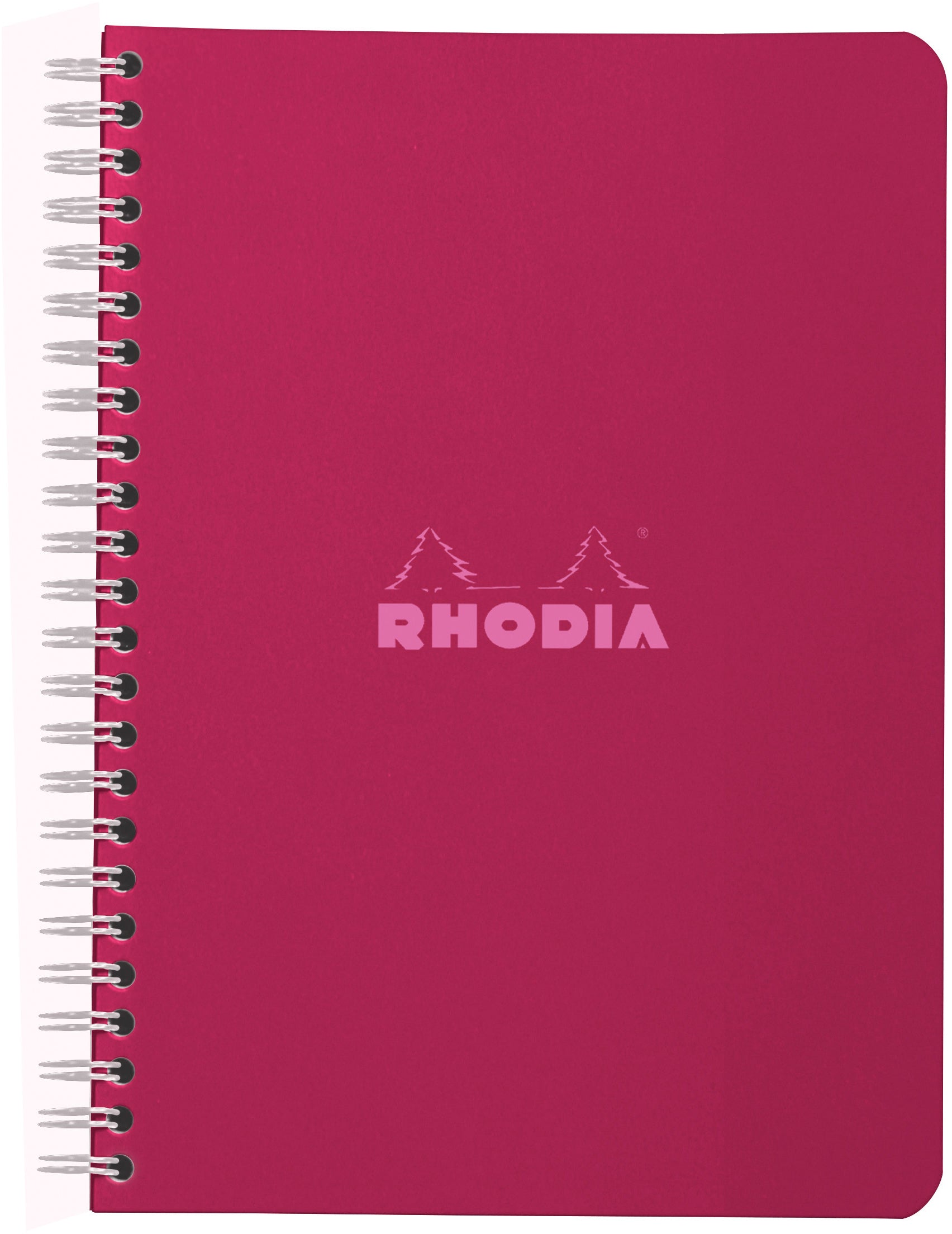 Rhodia Couleurs Spiralbuch – A5 – kariert – 60 Blatt – 80 g/m² – Doppelspirale, mikroperforiert, rot, FSC
