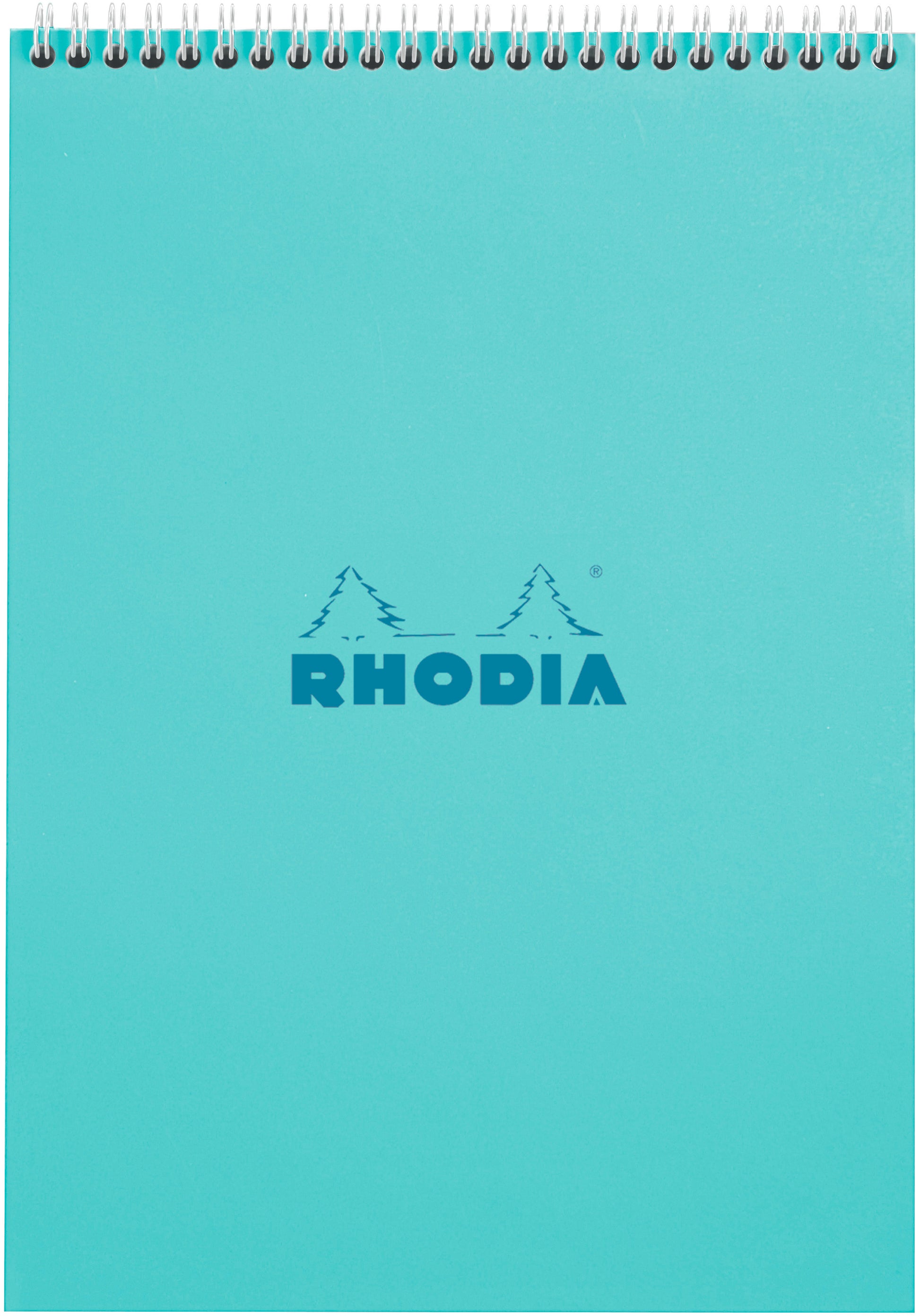 Rhodia Couleurs Spiralbuch – A4 – kariert – 80 Blatt – 80 g/m² – Doppelspirale, mikroperforiert – blau, FSC
