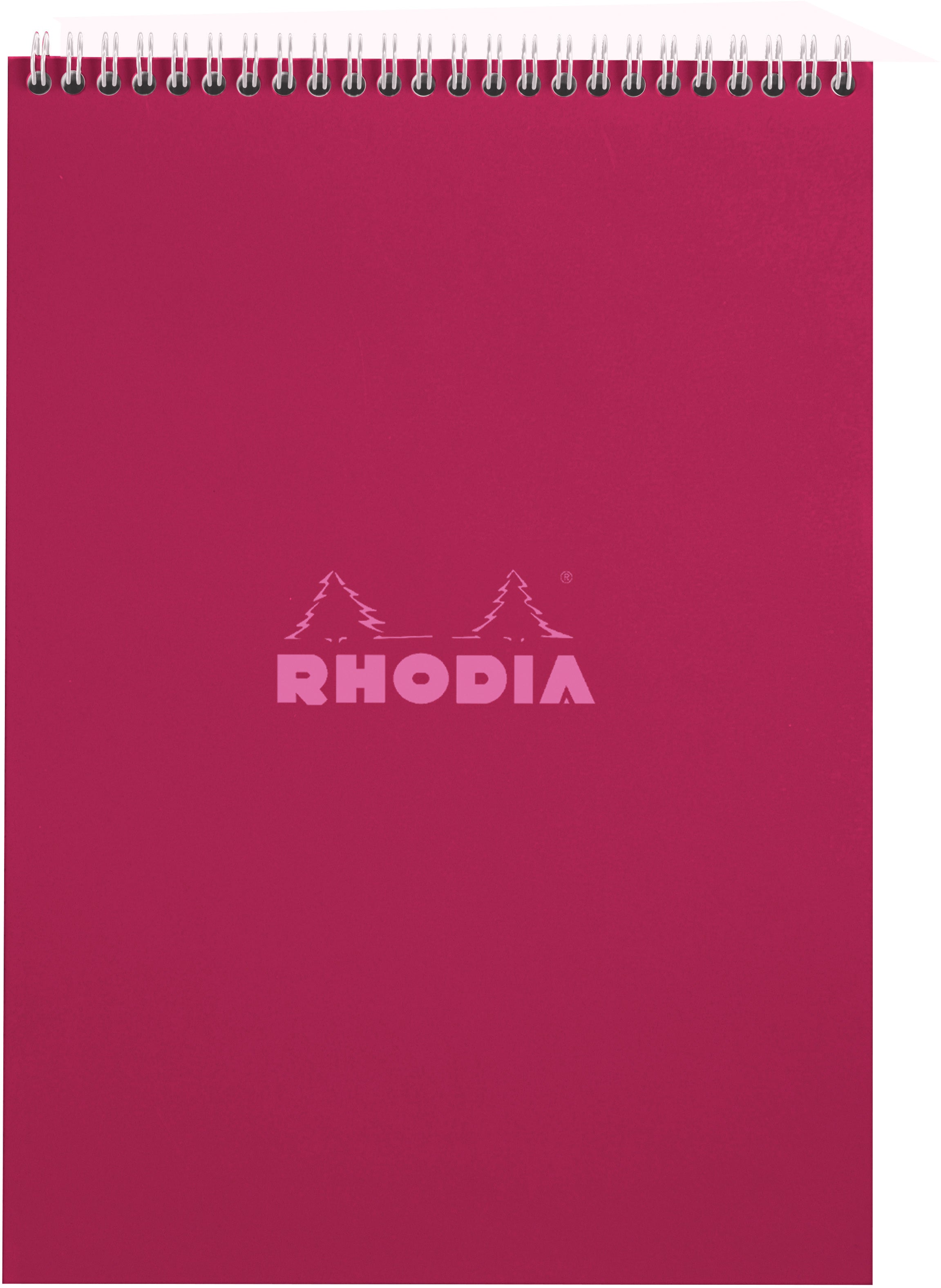 Rhodia Spiralbuch – A4 – kariert – 80 Blatt – 80 g/m² – Doppelspirale, mikroperforiert, abtrennbar, rot, FSC