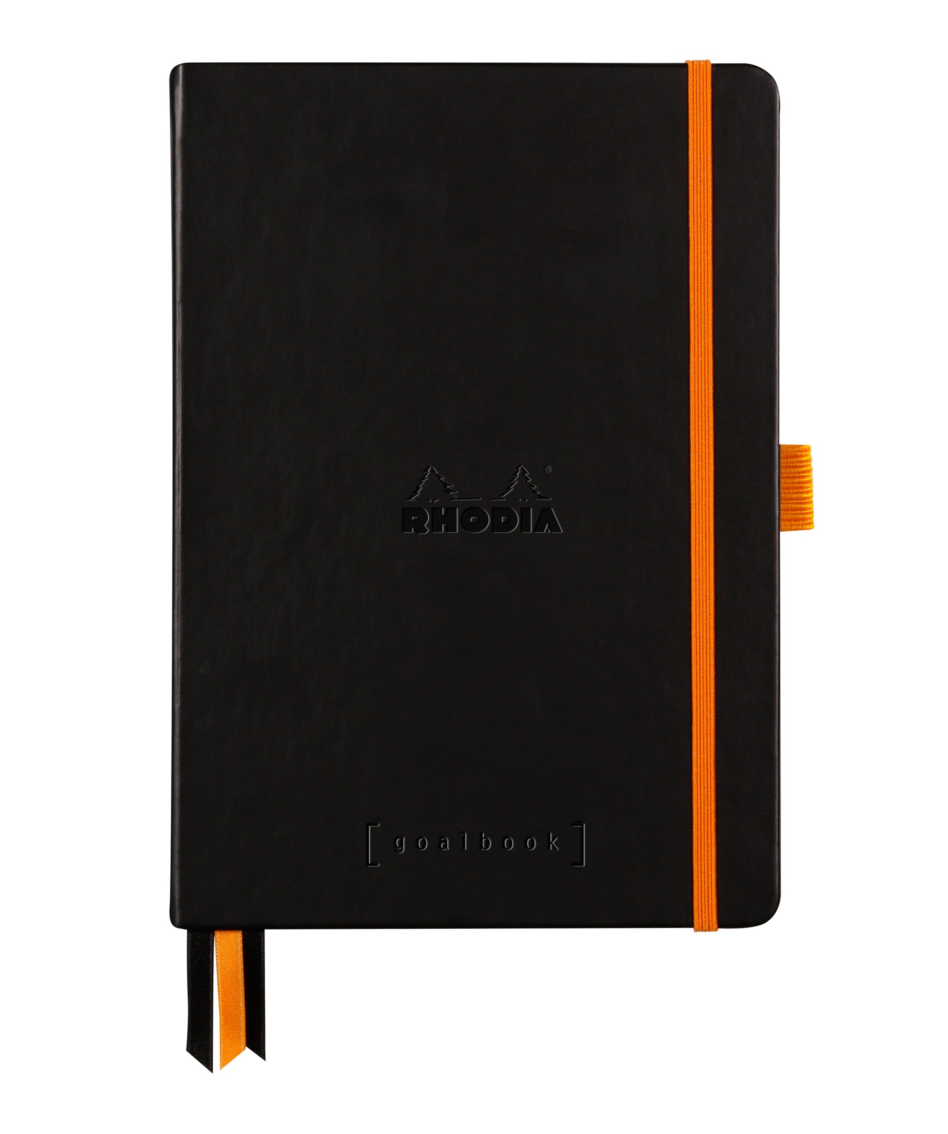Rhodia Goalbook Notizbuch – A5 (155 × 215 mm) – punktiert – Hardcover, Gummiband, Bleistifthalter, schwarz
